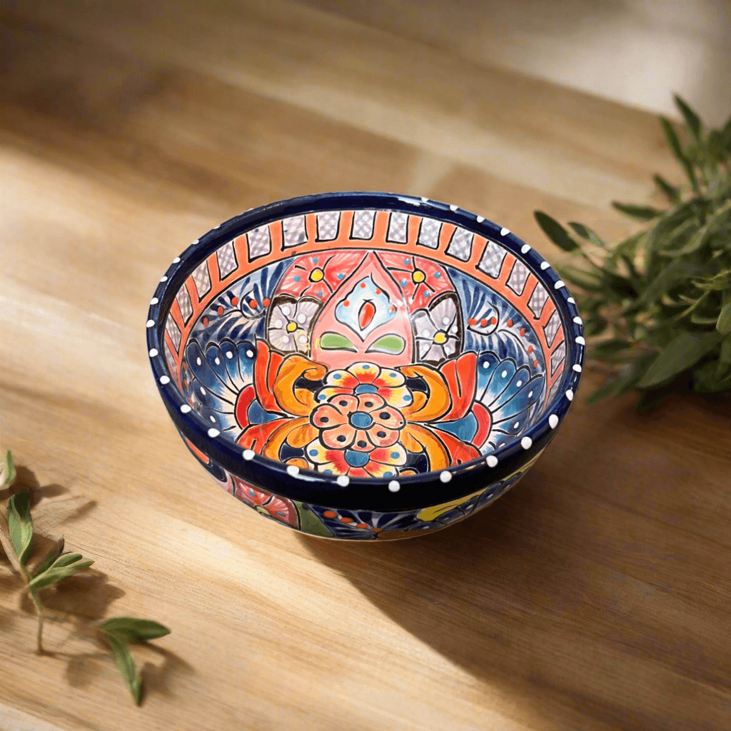 5" Colorful Talavera Ceramic Bowl - Mexican Art